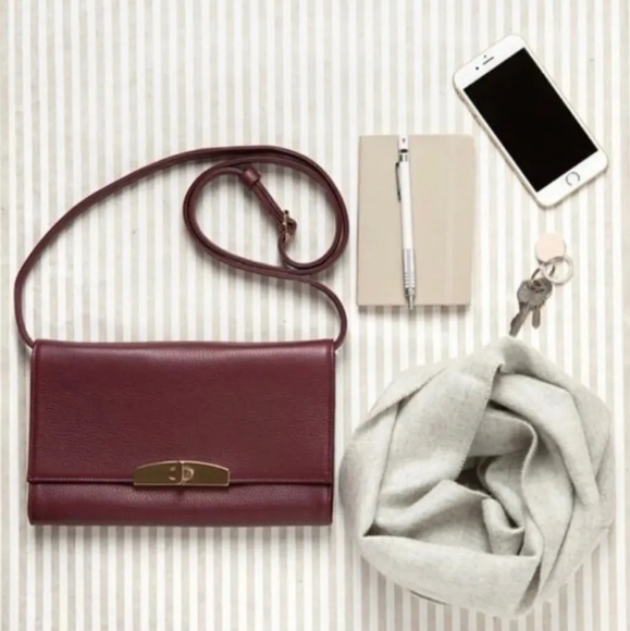 🥳Cuyana Leather Burgundy Brown Crossbody - Picture 1 of 15